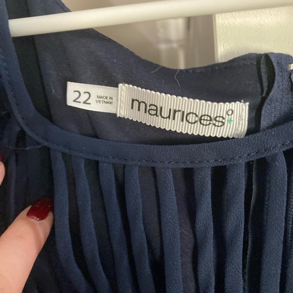 Knee length navy dress with lining - Picture 3 of 5